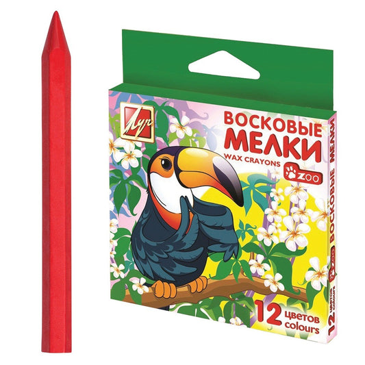 Луч. Восковые мелки "Zоо" (шестигранные) 12 цв. арт.12С 865-08 /40 в
