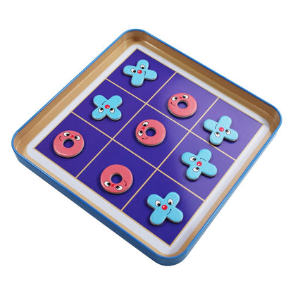 Настольная игра магнитная в жестяной коробочке Кто первый Крестики нолики