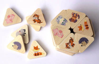 Игра деревянная 3D Мемори "Зверюшки"