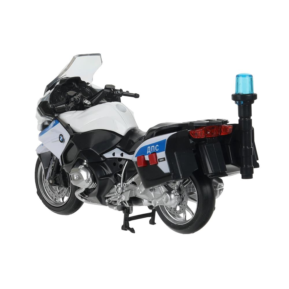 Модель металл свет-звук МОТОЦИКЛ BMW R1200 RT 13 см, подвиж дет, белый, кор. Технопарк в кор.2*24шт
