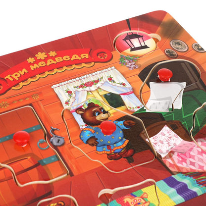 Игрушка деревянная рамка-вкладыш "три медведя" ТМ "Буратино" в кор.200шт