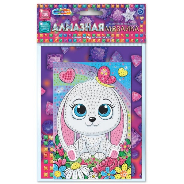 Алмазная мозаика 10*15 зайка МУЛЬТИ АРТ в кор.100шт
