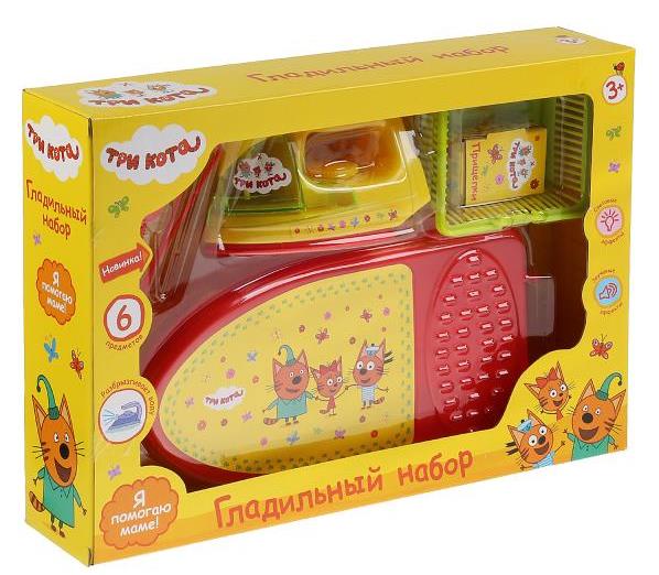 B1411292-R2 Гладильный набор ТРИ КОТА ТМ "Играем вместе" на бат. свет+звук в русс. cor. dans le cor.2*12шт