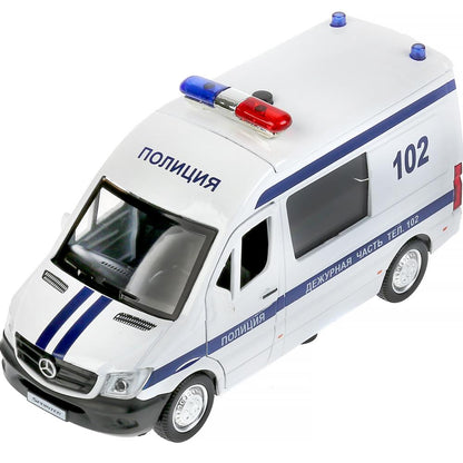 Machine à laver le matériel MERCEDES-BENZ SPRINTER ПОЛИЦИЯ, 14 cm, noir, double, dans, parc technologique dans la couleur 2*32 pouces