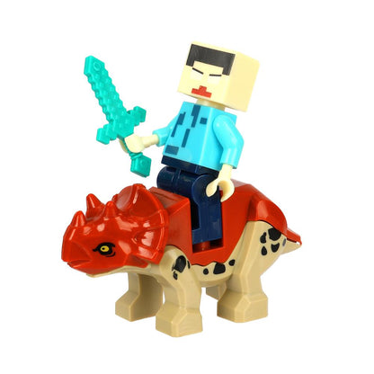 Figurines de construction pour mon monde + dinosaures -12 pièces. Grands maîtres en cor.2*60шт