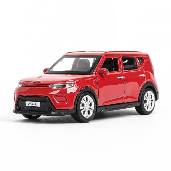 Машина металл KIA soul длина 12 см, двери, багаж., инерц, красный, кор. Технопарк в кор.2*36шт