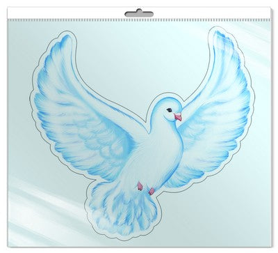 *ФМ-9049 ПЛАКАТ ВЫРУБНОЙ А4 В ПАКЕТЕ. Голубь 1 (с блестками в индивидивидуальной упаковке с европодвесом и клеевым клапаном)