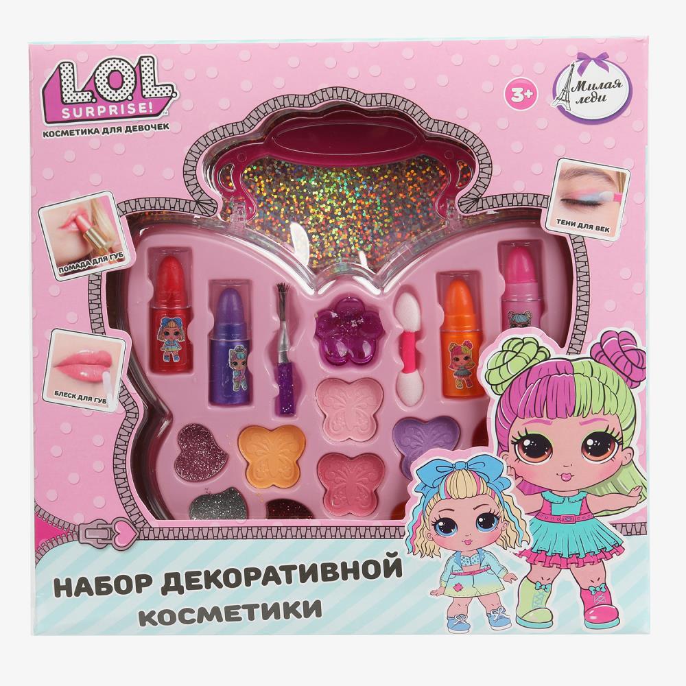 Косметика ДЛЯ ДЕВОЧЕК ЛОЛ тени д/век, помада д/губ, блески д/губ МИЛАЯ ЛЕДИ в кор.2*72шт