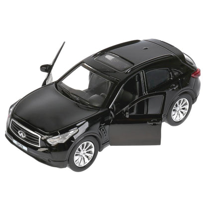 Machine en métal "INFINITI QX70", d'une taille de 12 cm, ouverte. double, inerte, noir dans le cor. Technoparc dans le cor.2*36шт