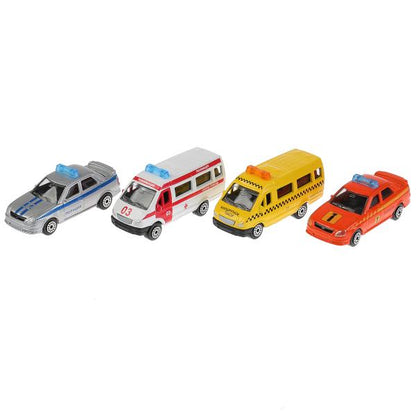 Machine en métal, taille 7,5 cm, dans un assortiment. dans le cor. в дисплее (русс. уп.) уп-36шт в кор.2*4уп Технопарк