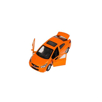 Машина металл HYUNDAI SOLARIS, 12 см, двери, багажн, инерц, оранжевый, кор. Технопарк в кор.2*36шт