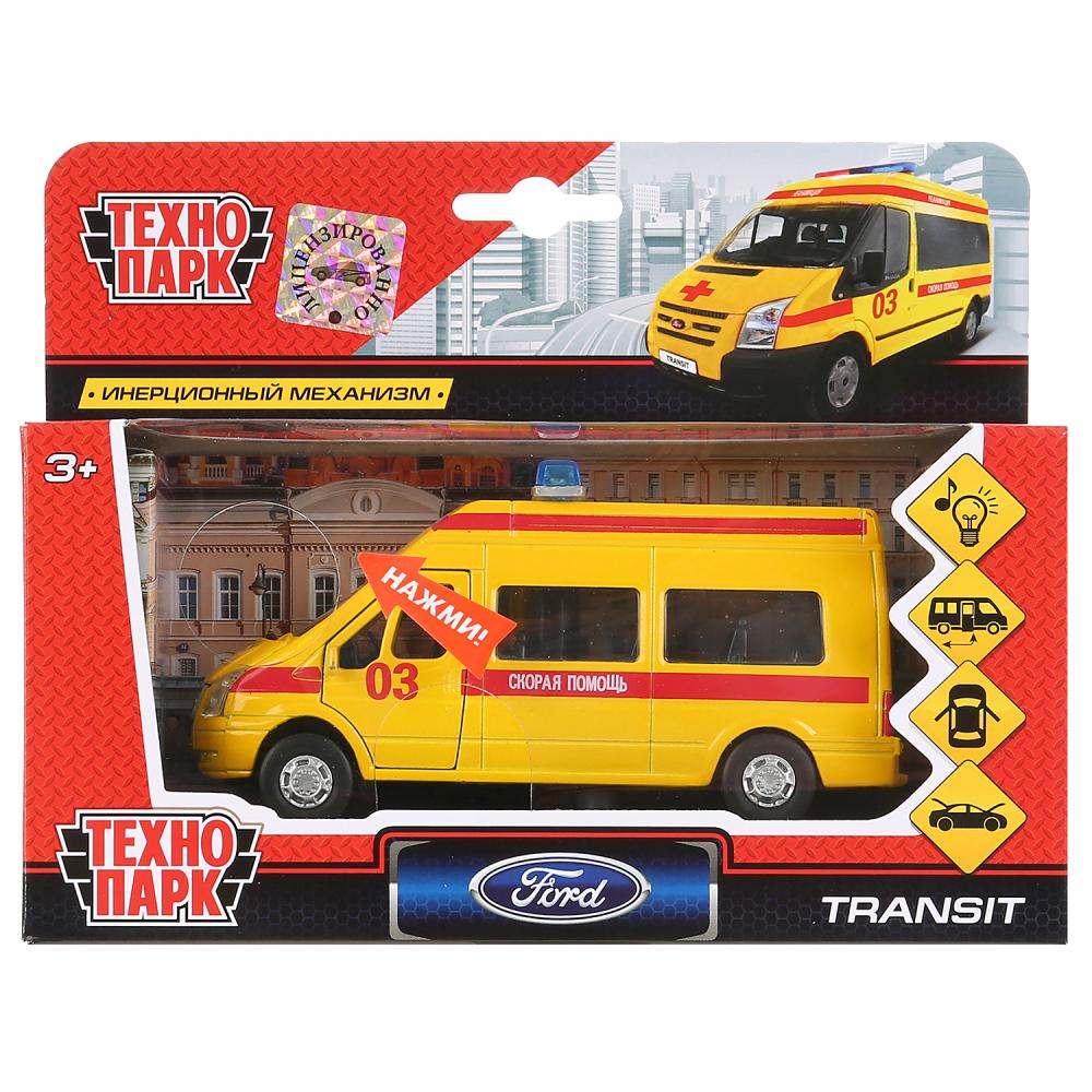 Машина металл звук-свет FORD transit reаним. 13см, , дв., баг., инерц., кор. Parc technologique en cor.2*24шт