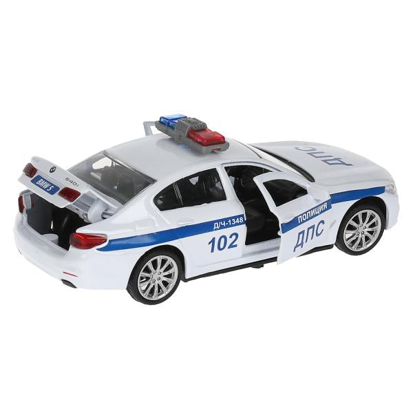 Машина металл свет-звук BMW 5-er M-SPORT ПОЛИЦИЯ 12 см, двери, багаж, кор. Технопарк в кор.2*36шт