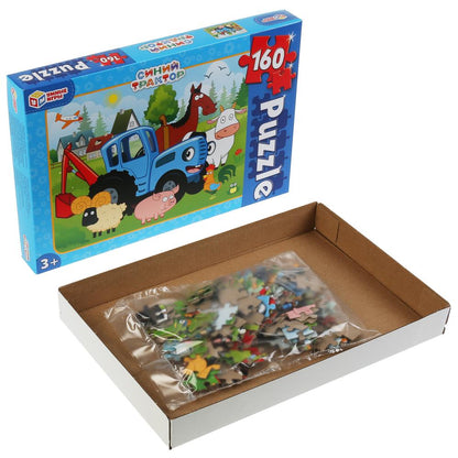 Синий tracteur. Пазлы классические в коробке. Пазл 160 détails. Умные игры в кор.12шт