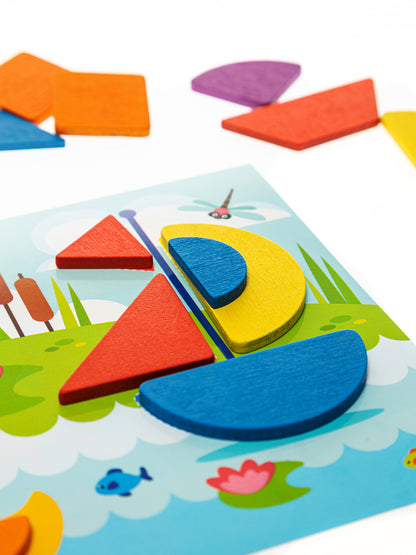 Пазл деревянный в картинках 32 эл Baby Toys (12 картинок)