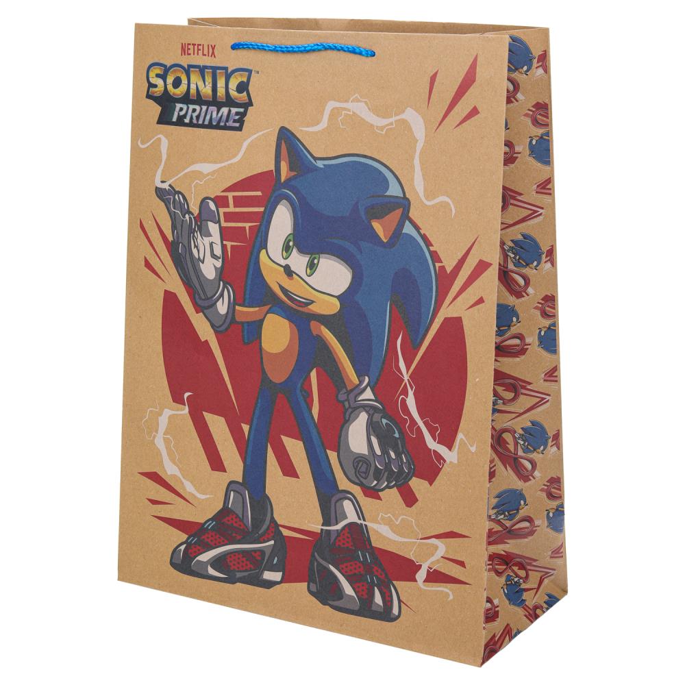 Пакет подарочный крафт Sonic Соник, xl 33,5*45*15 см ЧУДО ПРАЗДНИК в кор.5*12шт