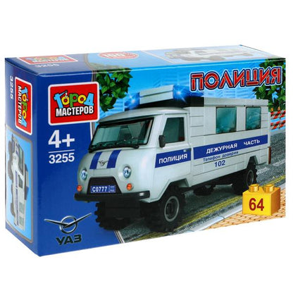 UAZ конструктор uaz-452 ПОЛИЦИЯ, 64дет. Город мастеров в кор.80шт