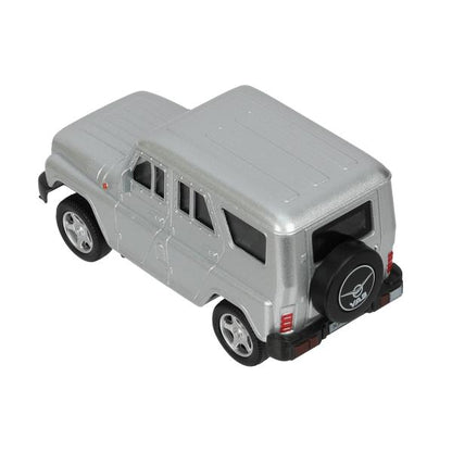 Machine en métal UAZ ХАНТЕР dline 10,5 см, инерция, серебристый, кор. Parc technologique dans le cor.2*36шт