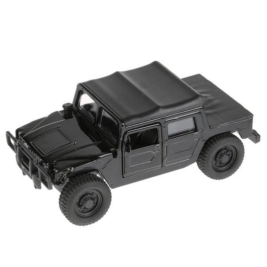 Machine en métal Hummer H1 noir 12 cm, ouverte. двери, инерц. dans le cor. Parc technologique en cor.2*24шт