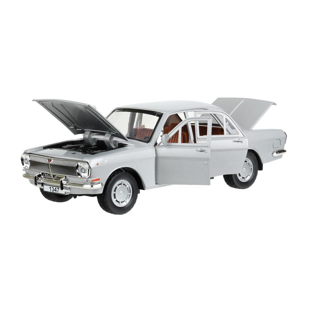 ГАЗ 2401 свет-звук 19,7 cm, дв, кап, баг, ин, серый Технопарк в кор.2*24шт