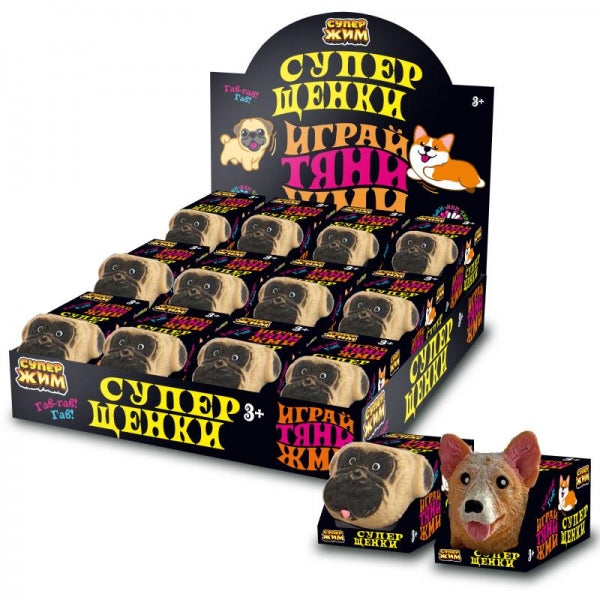 Игрушка-antistress собачка 10*4см, дисплей Супер Жим уп-12шт в кор.8уп