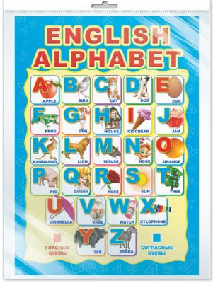 **Ш-10287 Мини-плакат А4. ЛАМИНИРОВАННЫЙ. ENGLISH ALPHABET (в индивидуальной упаковке с европодвесом и клеевым клапаном)