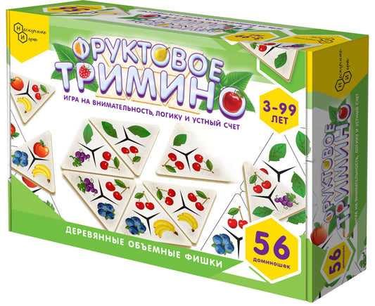 Игра "Фруктовое тримино" (треугольное домино) арт.8343 (*8267) /14