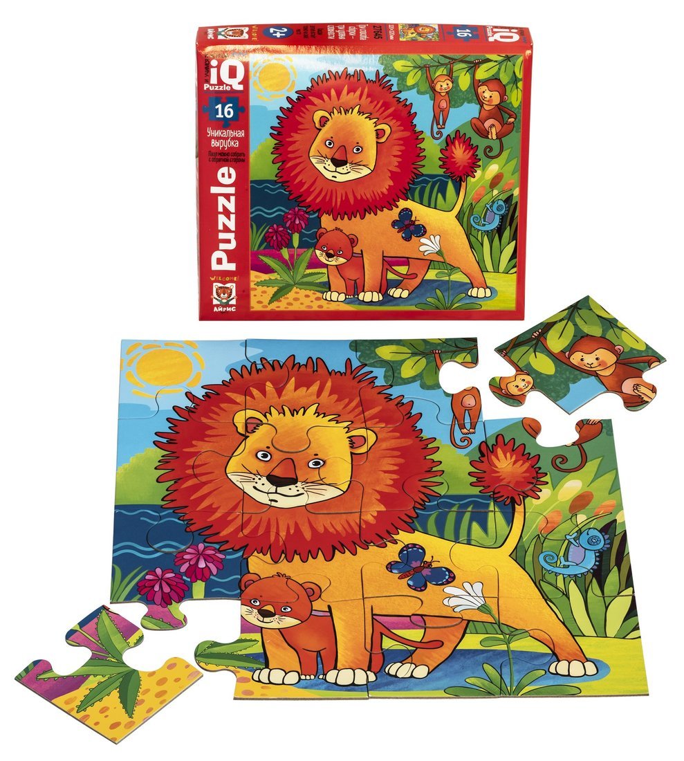 QI Пазл МАКСИ 16 эл. Рыжий лев 2+