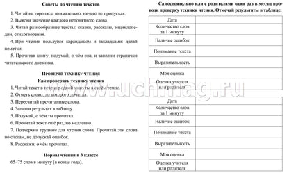 Читательский дневник. 3 classe. Programme "Школа России". (Формат А5, бумага мелов 200, blok офсет 65) 64 стр.