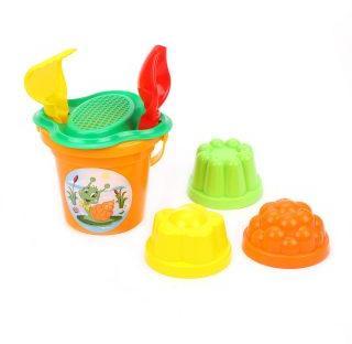 Alors. Песочный набор №26 (ведро-малое,ситечко-цветок,совок№2,грабельки №2,3 формочки)art.2181 /28