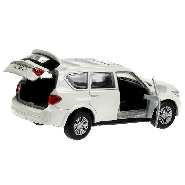 Машина металл INFINITI QX80, длина 12,5 см, двери, баг., инер, белый, кор. Технопарк в кор.2*36шт