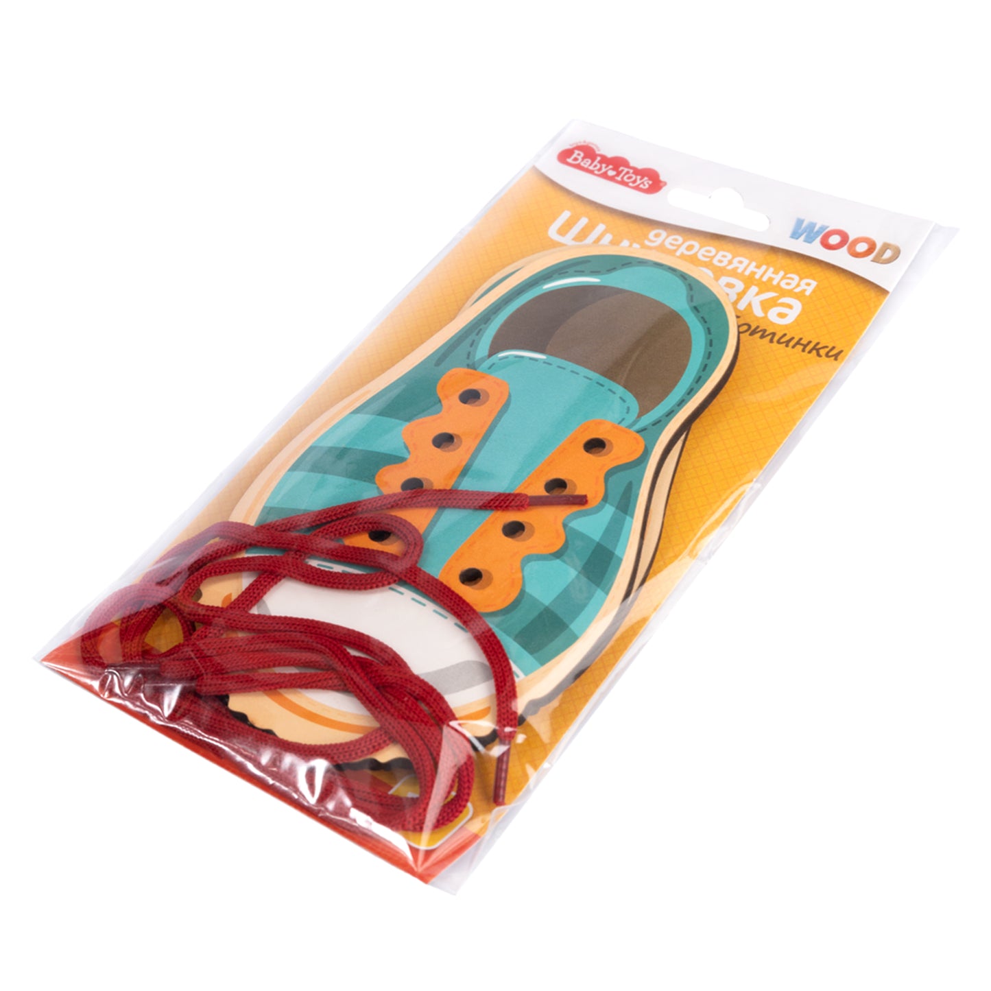 Шнуровка деревянная "Ботинки" Bébé Jouets Bois (европодвес)