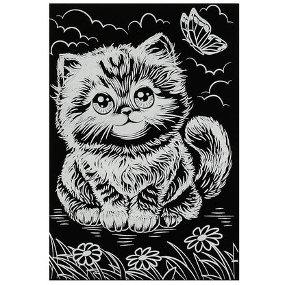 Гравюра 10*15 см золото кошечка МУЛЬТИ АРТ в кор.200шт
