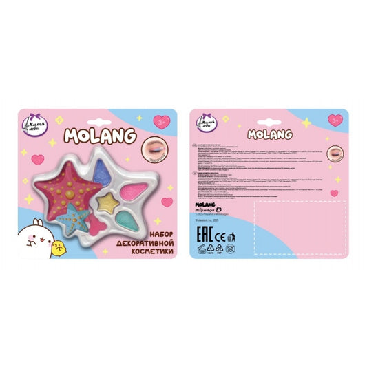 Косметика ДЛЯ ДЕВОЧЕК Molang набор косметики: тени для век, аппликатор МИЛАЯ ЛЕДИ в кор.4*216шт