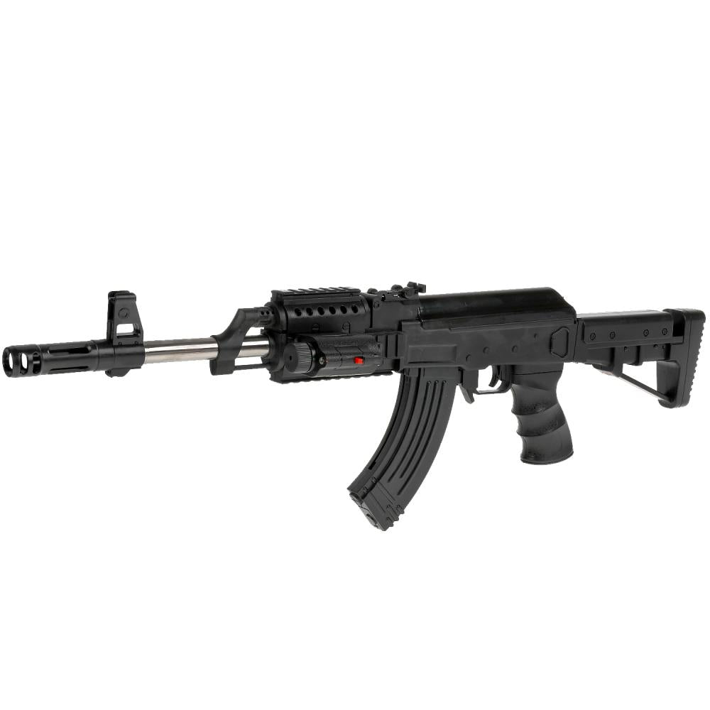 Автомат (п) с лазер. прицелом, со съемным прикладом и магазином, с фонарем 0807 в пак. в кор.4*15шт