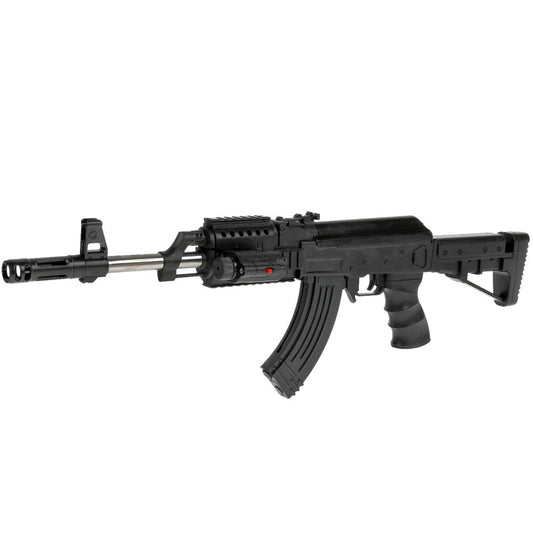 Автомат (п) с лазер. прицелом, со съемным прикладом и магазином, с фонарем 0807 в пак. в кор.4*15шт