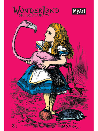 Mon Art. СКЕТЧБУК "Carnet de croquis du pays des merveilles" АЛИСА С ФЛАМИНГО