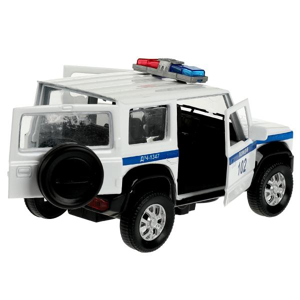 Машина металл свет-звук SUZUKI JIMNY ПОЛИЦИЯ 11,5 см, двер, баг, инер, кор. Технопарк в кор.2*36шт