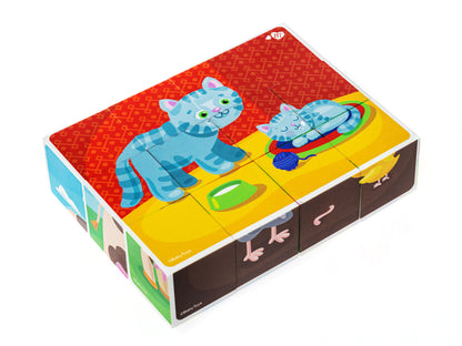 НАБОР ИЗ 12-И КУБИКОВ "МАМА И МАЛЫШ" (БЕЗ ОБКЛЕЙКИ) BABY TOYS в кор.20наб