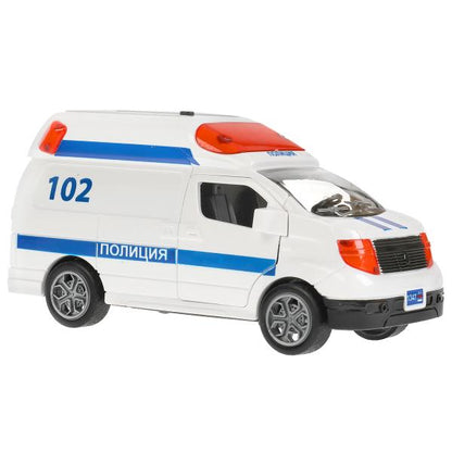 Machine en plastique de taille moyenne 12,5 cm, откр. двери, инерц., кор. Parc technologique dans le cor.2*96шт