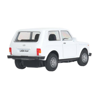 Машина металл LADA 4x4 длина 10 см, инерц, белый, кор. Технопарк в кор.72шт