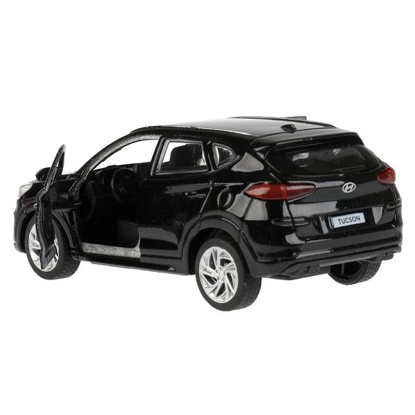 TUCSON-12-BK 325387 Машина металл HYUNDAI TUCSON длина 12 см, двери, багаж., инер, черный, кор. Техн