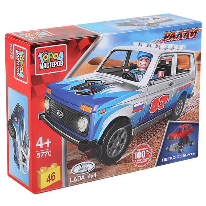 "Автоваз" конструктор "лада 4х4 ралли" с фигуркой, 46дет. в кор. ТМ "Город мастеров" в кор.80шт