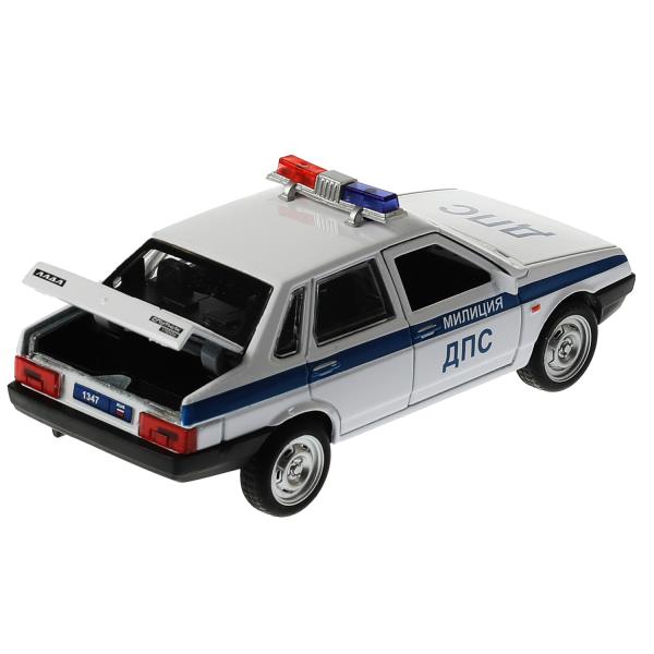 Машина металл LADA-2108/21099 МИЛИЦИЯ 12см, двер,баг,инерц, ассорт, дис. Технопарк уп-12шт в кор.6уп