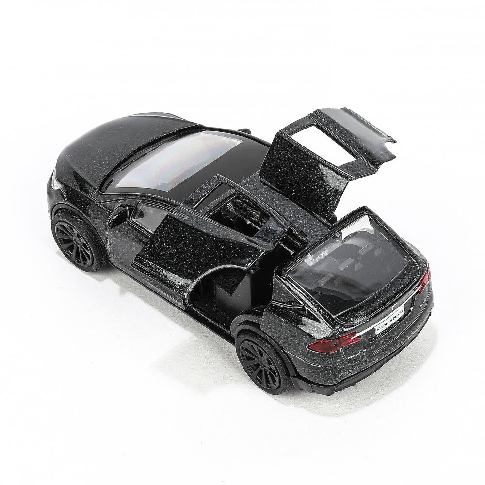 MODELX-12-BK Machine en métal tesla model x plaid 12 cm, double, noir, couleur. Parc technologique dans le cor.2*36шт