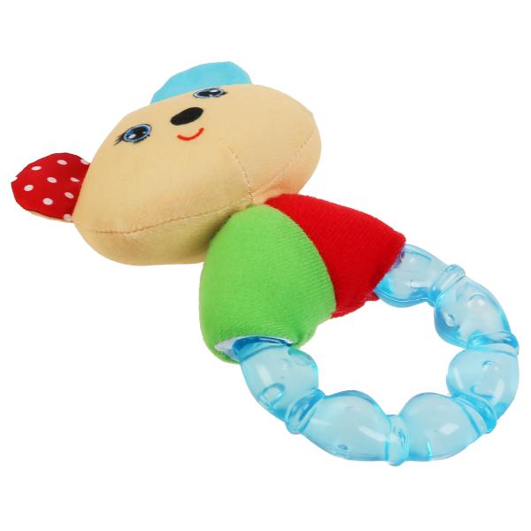 Текстильная игрушка погремушка с охлаждающим кольцом "добрый медвежонок" Умка на карт. в кор.312шт