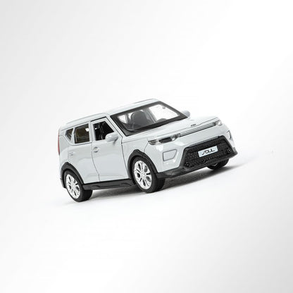 Машина металл KIA soul длина 12 см, двери, багаж., инерц, серебряный, кор. Parc technologique dans le cor.2*36шт