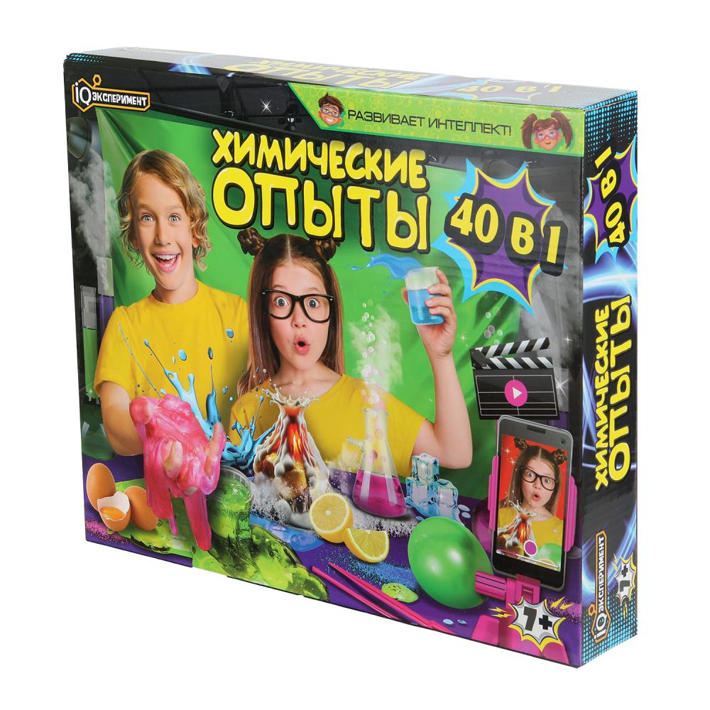 Набор опытов химия, 40-в-1 IQ Эксперимент в кор.8шт