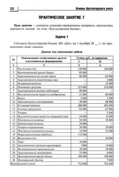Основы бухгалтерского учета: рабочая тетрадь дп