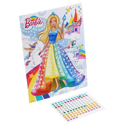 Набор д/тв-ва Мультиарт Аппликация из пайеток и страз (17х23см) Barbie (Радужная принцесса) dans 48шт